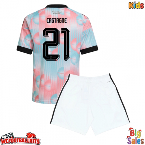 Belgium Timothy Castagne #21 Replica Away Stadium Kit for Kids World Cup 2026 Short Sleeve (+ pants)